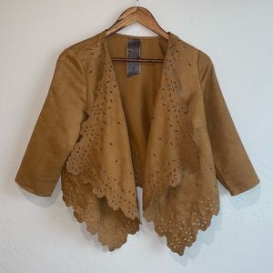 Moon Collection Faux Suede Laser Cut Jacket